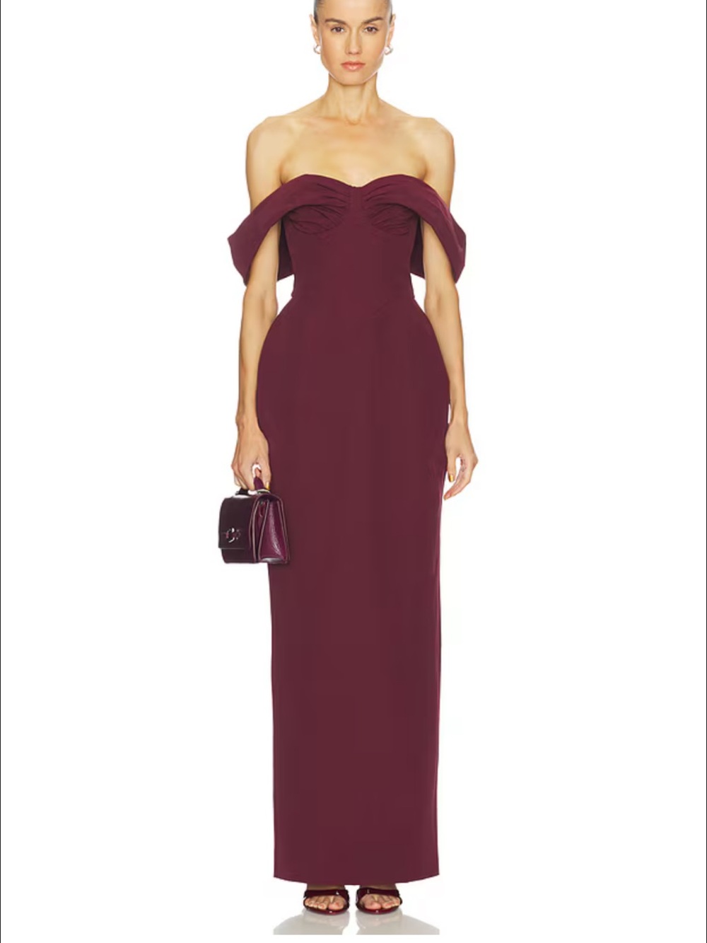 Carina Maxi Dress in Oxblood / cocktail dress in maroon burgundy, deep red